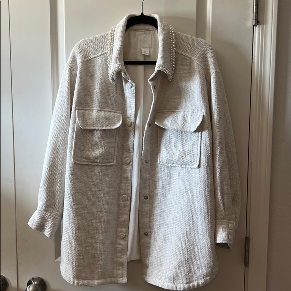 H&M Pearl Collar Shacket - Picture 1 of 8